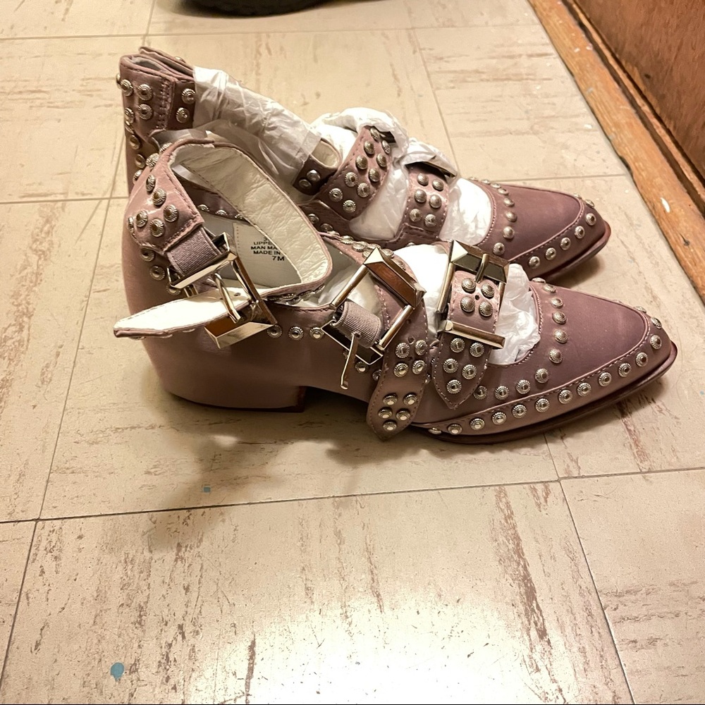 Jeffrey Campbell Smoky Pink Flat Mary Jane Shoes